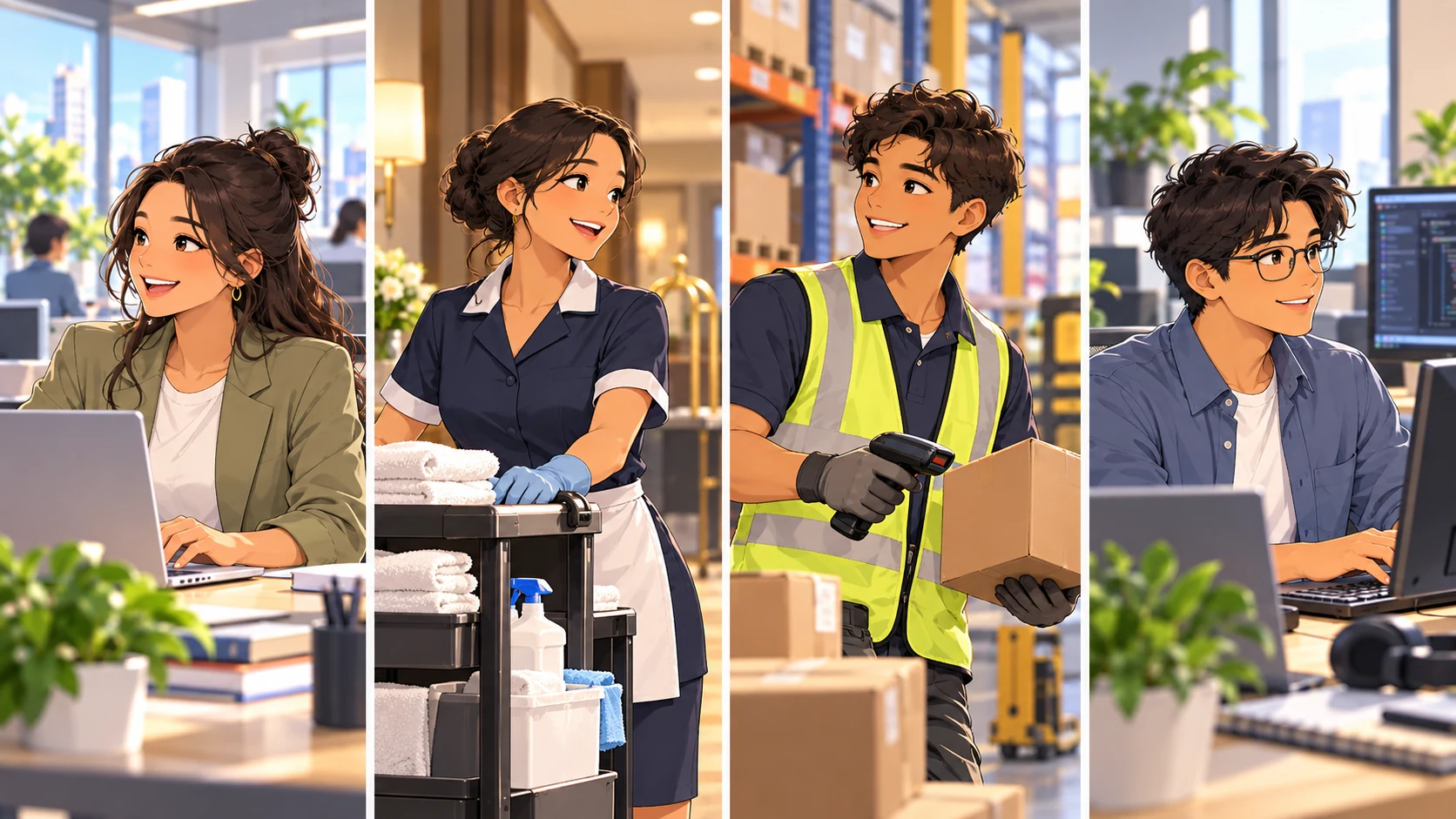 Diversidad de Personas Sordas aportando su talento en diferentes entornos laborales