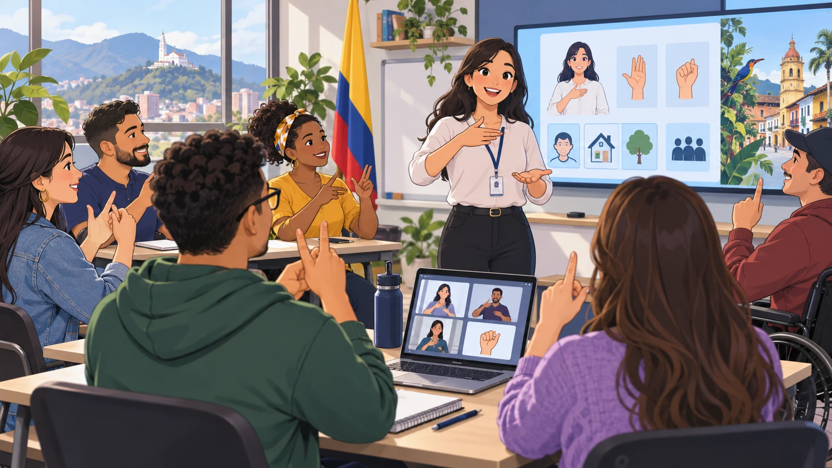 Clase de Lengua de Señas Colombiana (LSC)